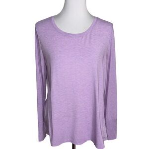 GAP Light Purple Split Back Long Sleeve Women's Tee